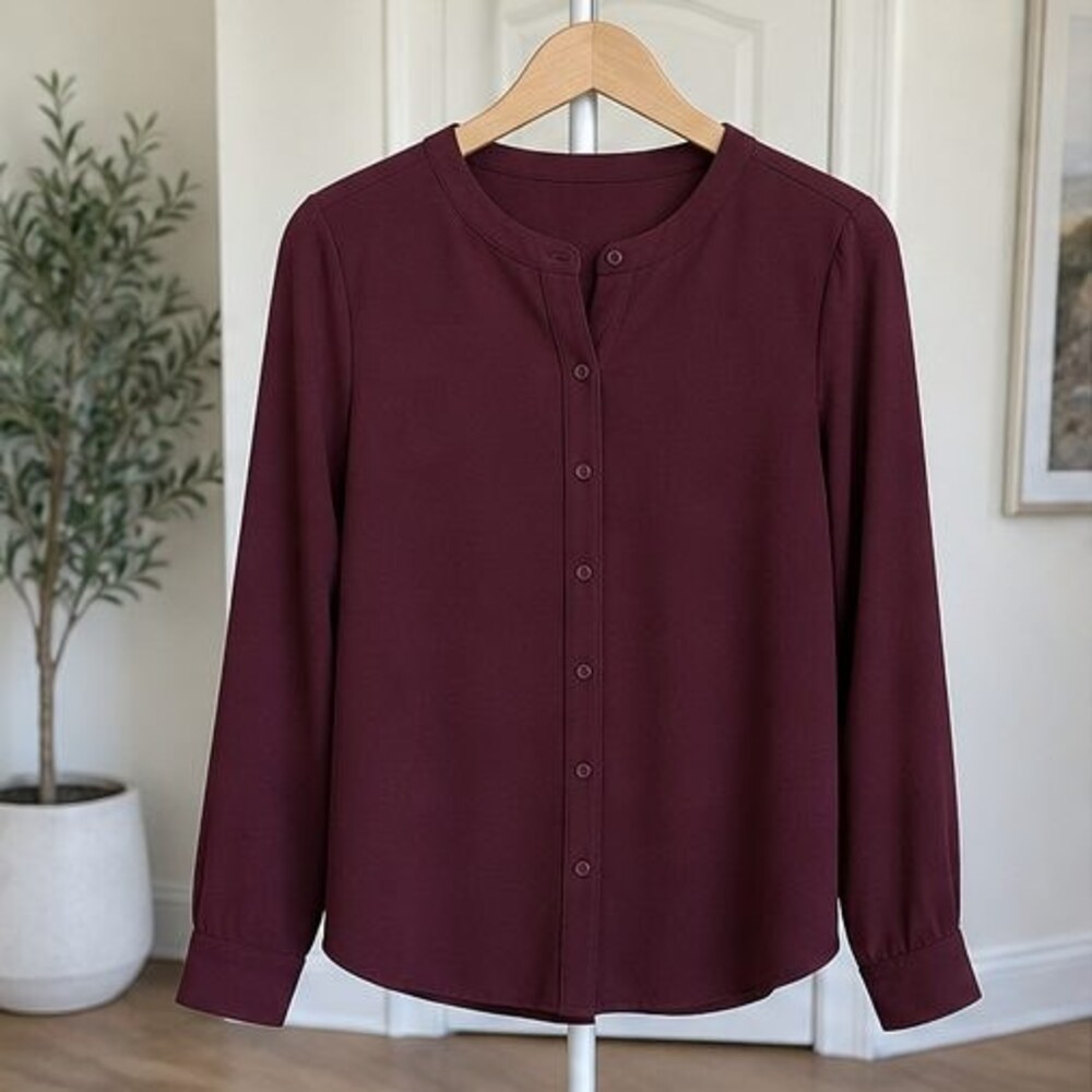 Burgundy Ruffle Blouse